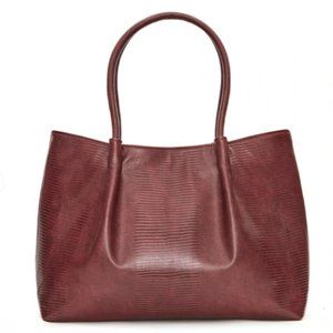 Burgundy Lizard Cinch Tote